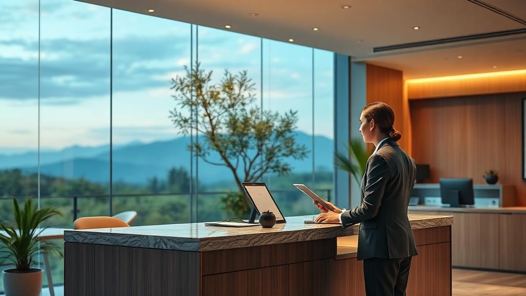 Hotel Receptionist at work — Images and Photos created by jobs-rank.com