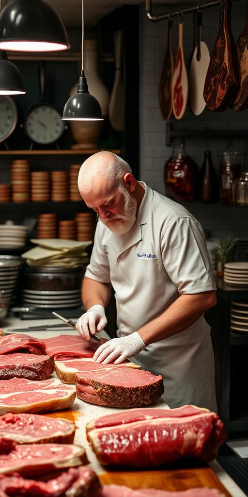 Meat Worker / Butcher at work — Images and Photos created by jobs-rank.com